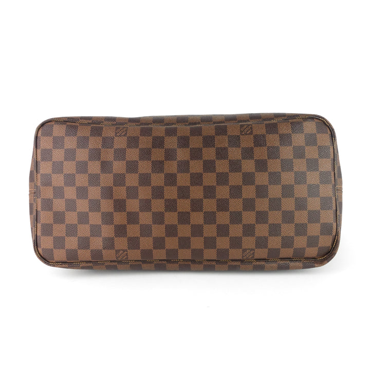neverfull gm with pouch damier ebene tote bag