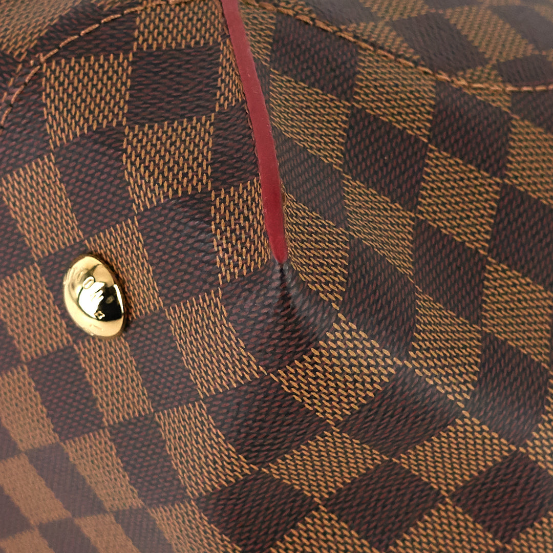 caissa mm damier ebene canvas tote bag