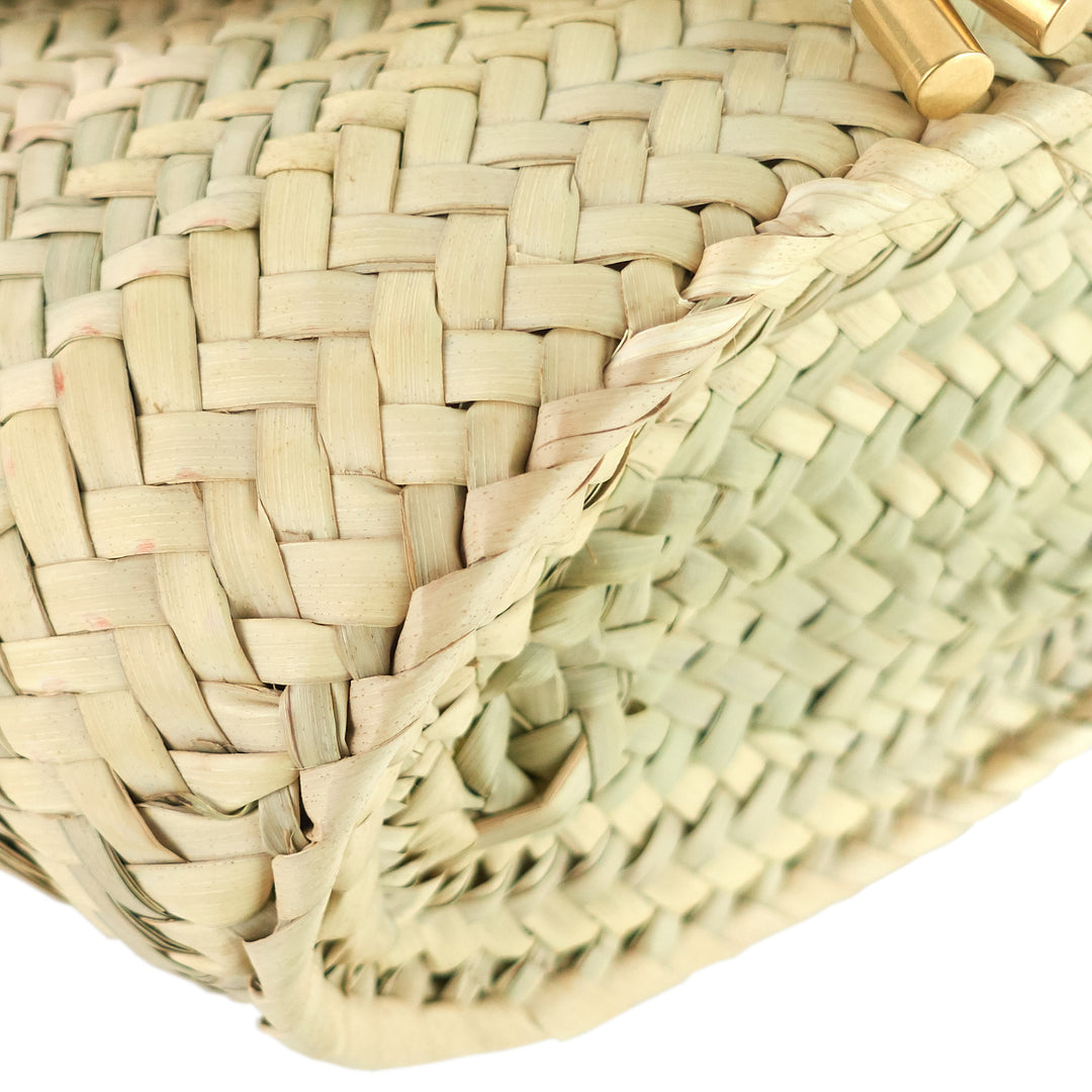 marcie mini raffia and leather crossbody bag