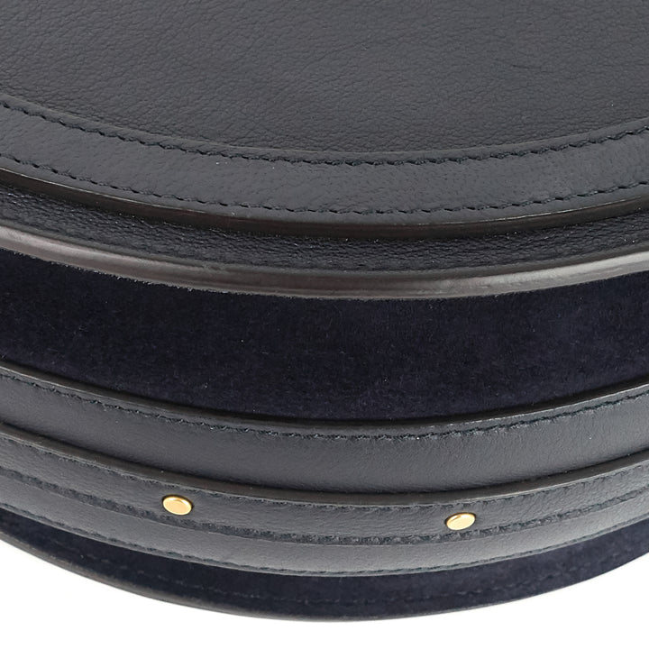 pixie medium calfskin and suede double handle bag