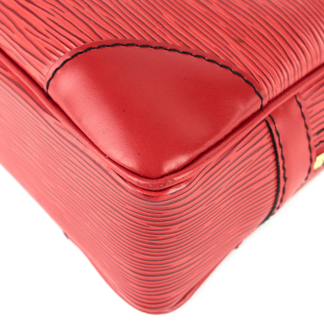 porte-documents voyage red epi leather briefcase bag