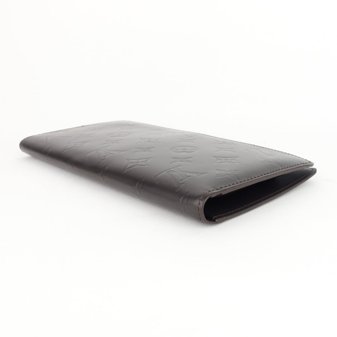 portefeuille glace leather double wallet