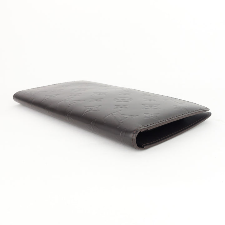 portefeuille glace leather double wallet
