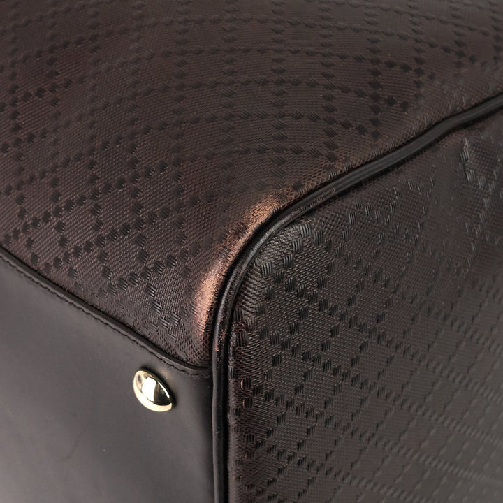bright diamante leather carry-on duffle bag