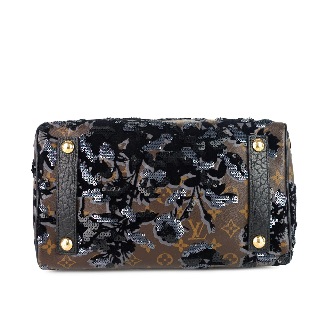 speedy 30 fleur de jais monogram canvas sequin bag