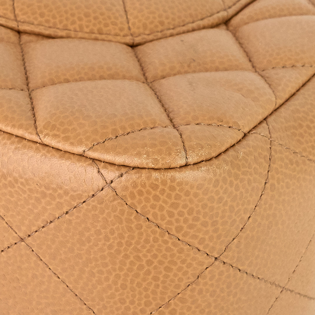 classic double flap jumbo caviar leather bag