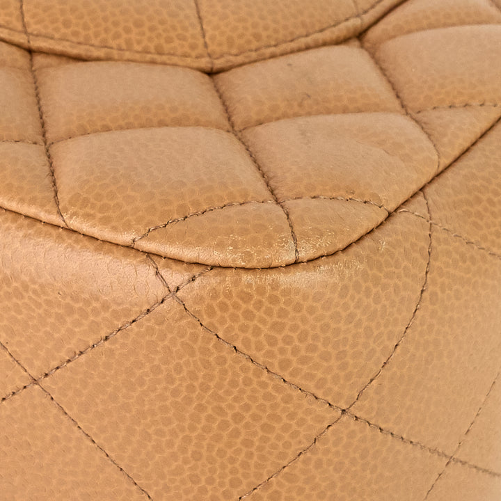 classic double flap jumbo caviar leather bag