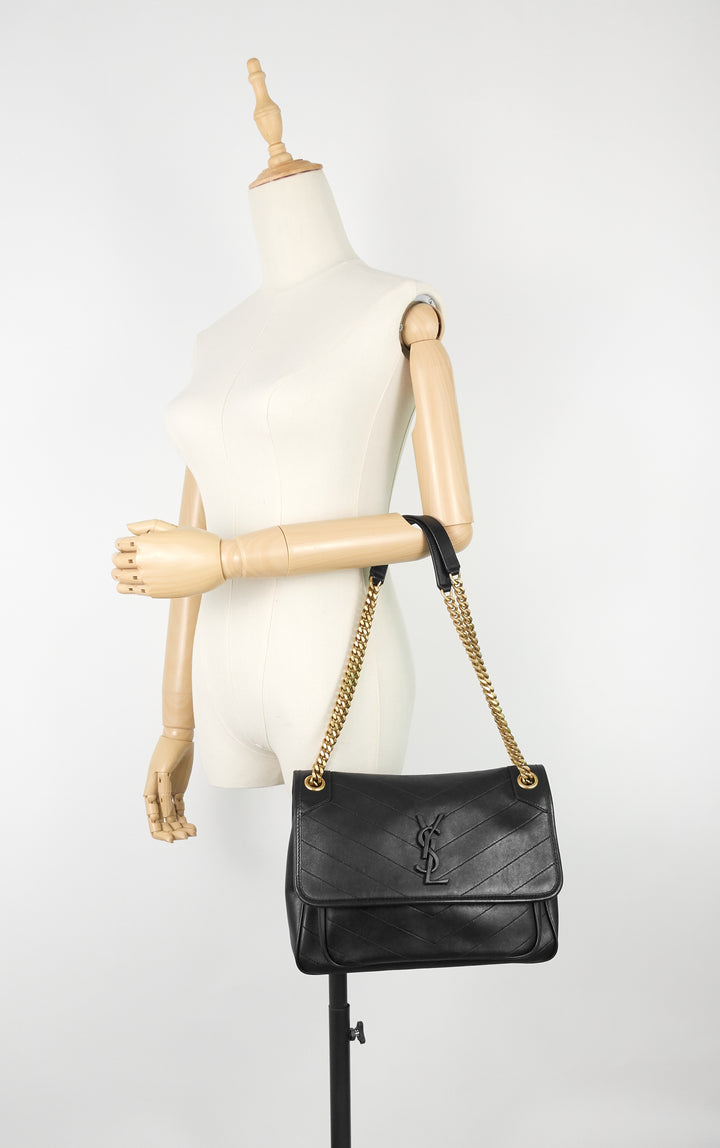 niki medium lambskin leather shoulder bag