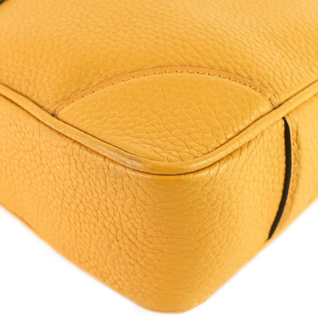 porte-documents voyage pm yellow taurillon leather briefcase bag