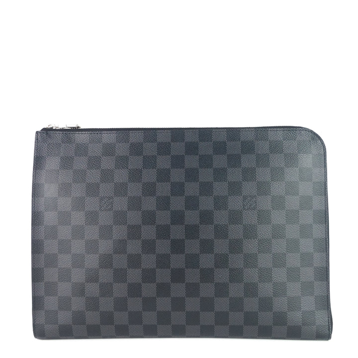 pochette jour gm zip around damier graphite canvas bag