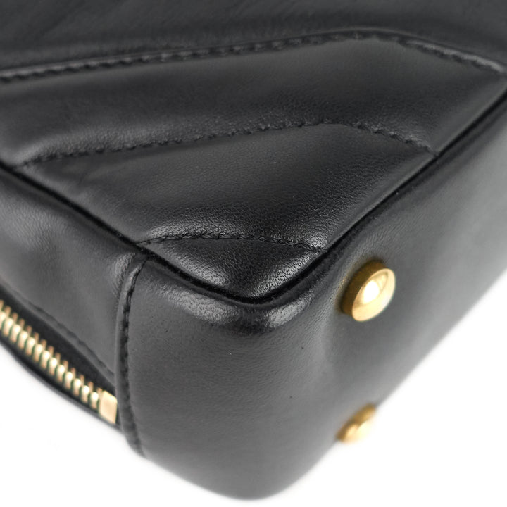 chevron quilted lambskin leather camera bag