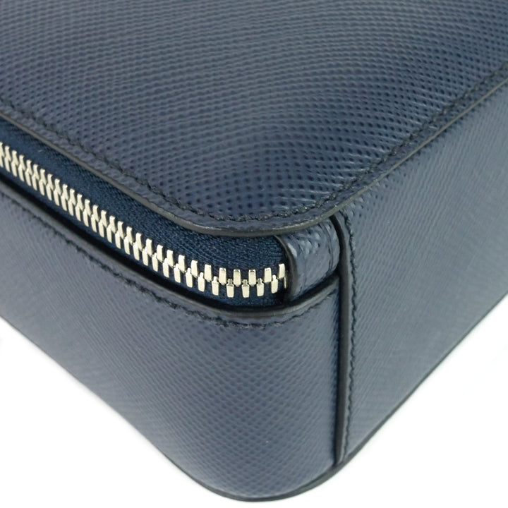lettering logo saffiano leather briefcase bag