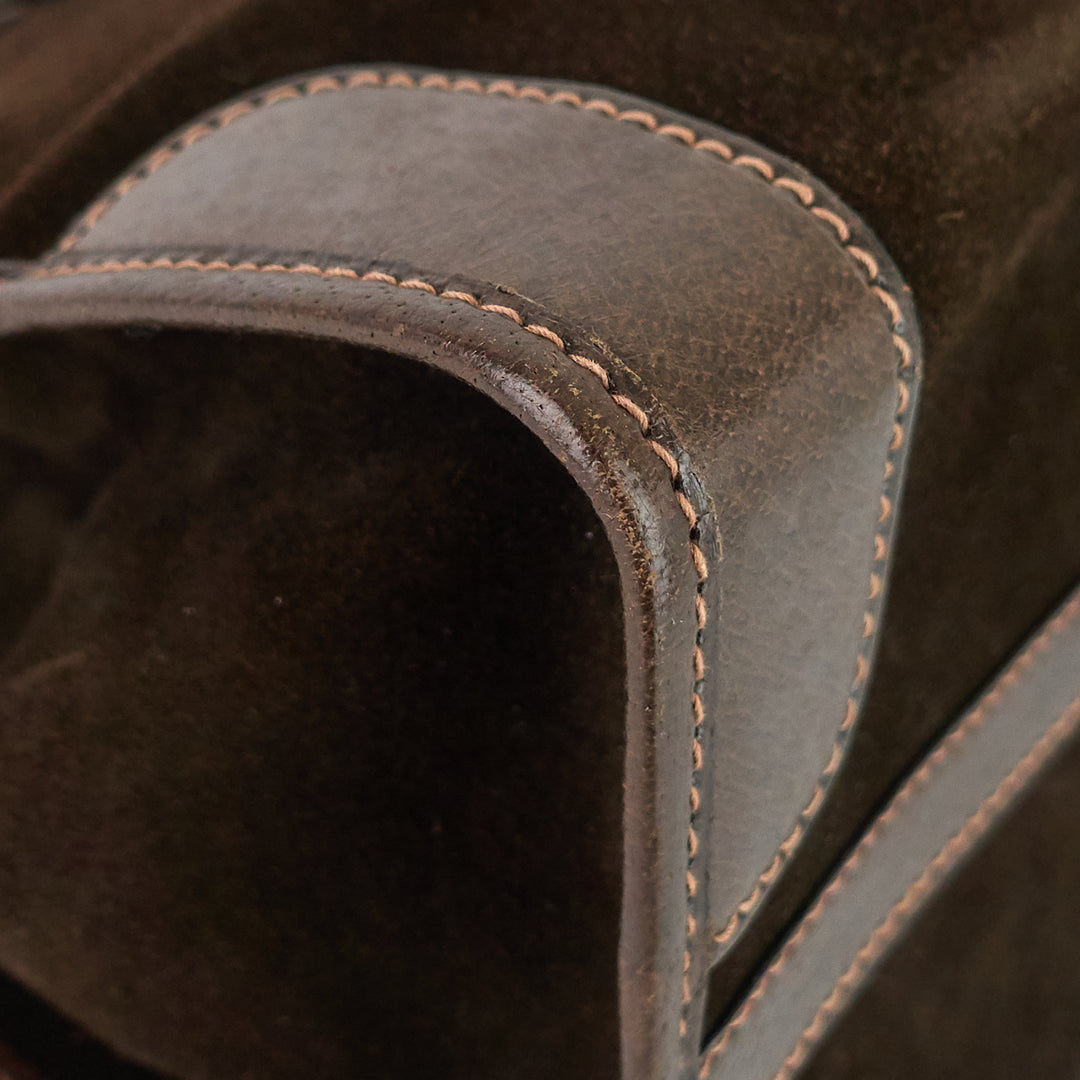 suede web stripe tote bag