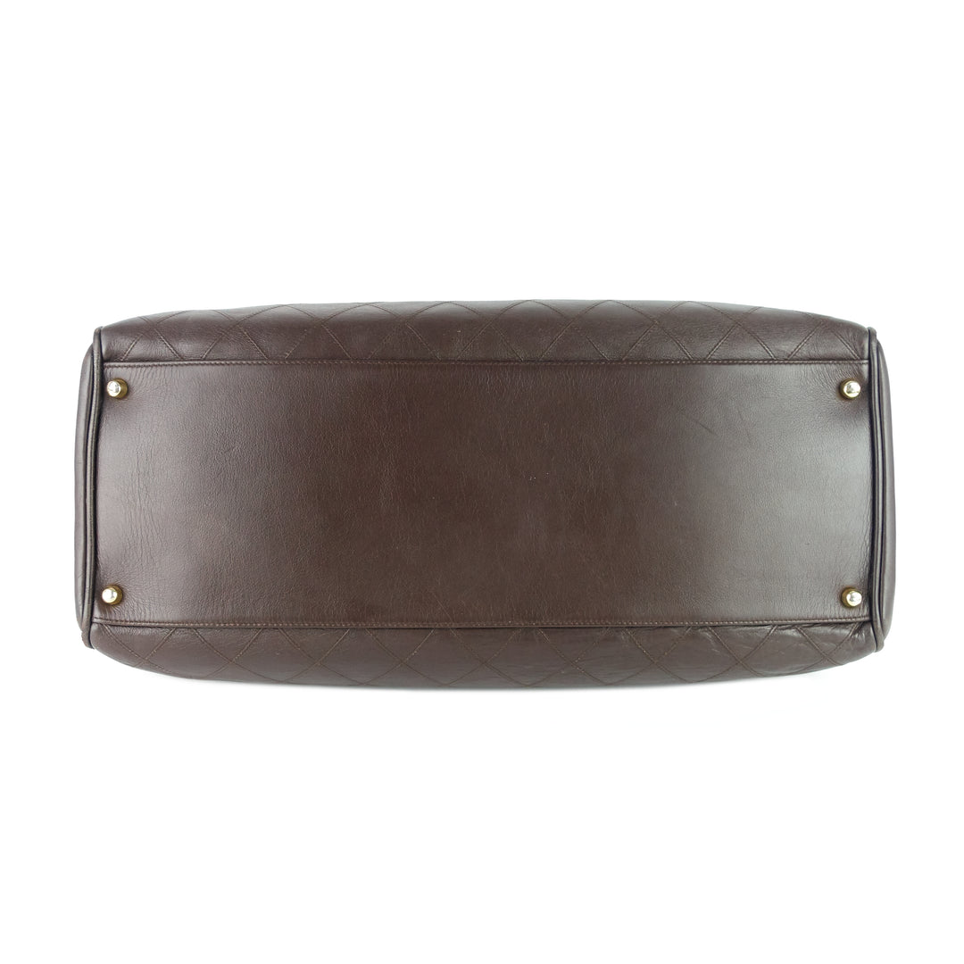 vintage supermodel weekender large calfskin leather bag