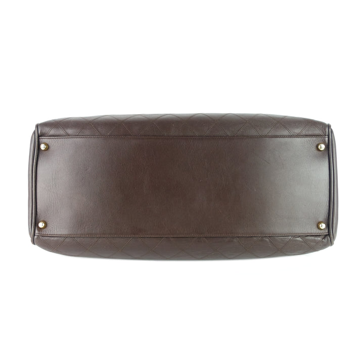 vintage supermodel weekender large calfskin leather bag