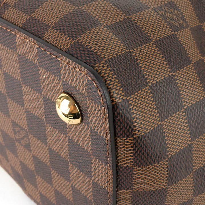 jersey damier ebene canvas and taurillon leather tote bag