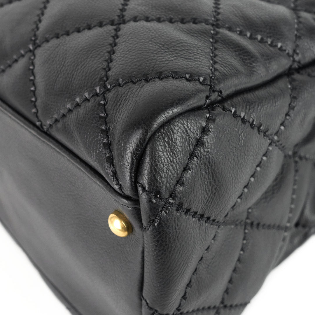 retro chain large calfskin leather shopping tote bag