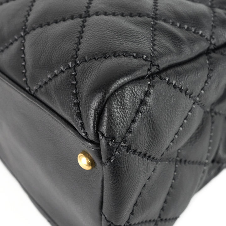 retro chain large calfskin leather shopping tote bag
