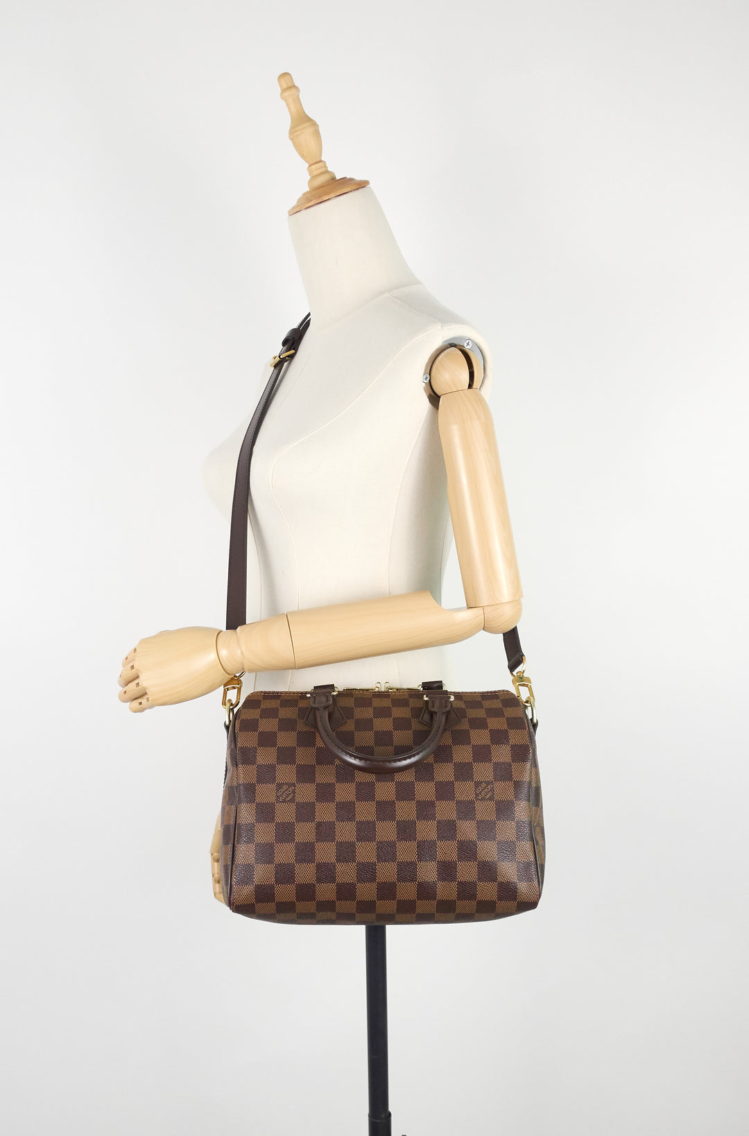 speedy bandoulière 25 damier ebene canvas bag