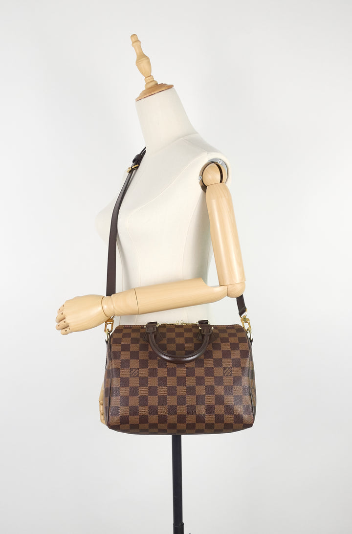 speedy bandoulière 25 damier ebene canvas bag