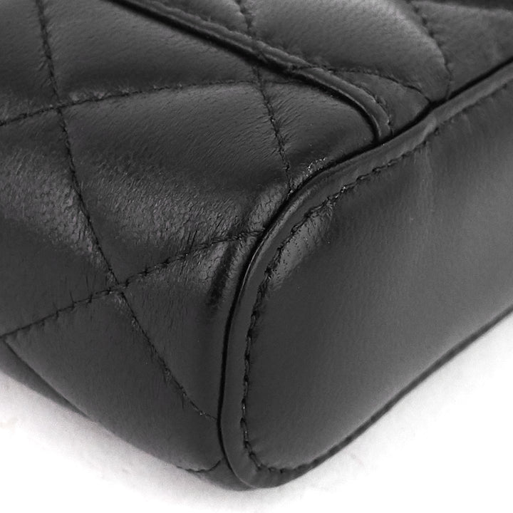 classic vanity with chain matelassé lambskin crossbody bag