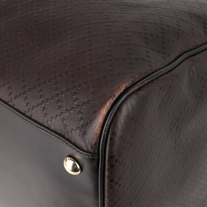 bright diamante leather carry-on duffle bag