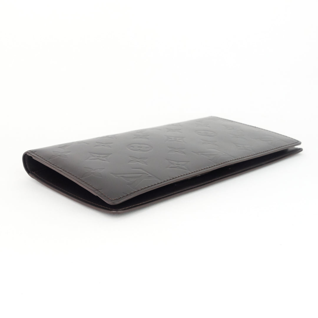 portefeuille glace leather double wallet