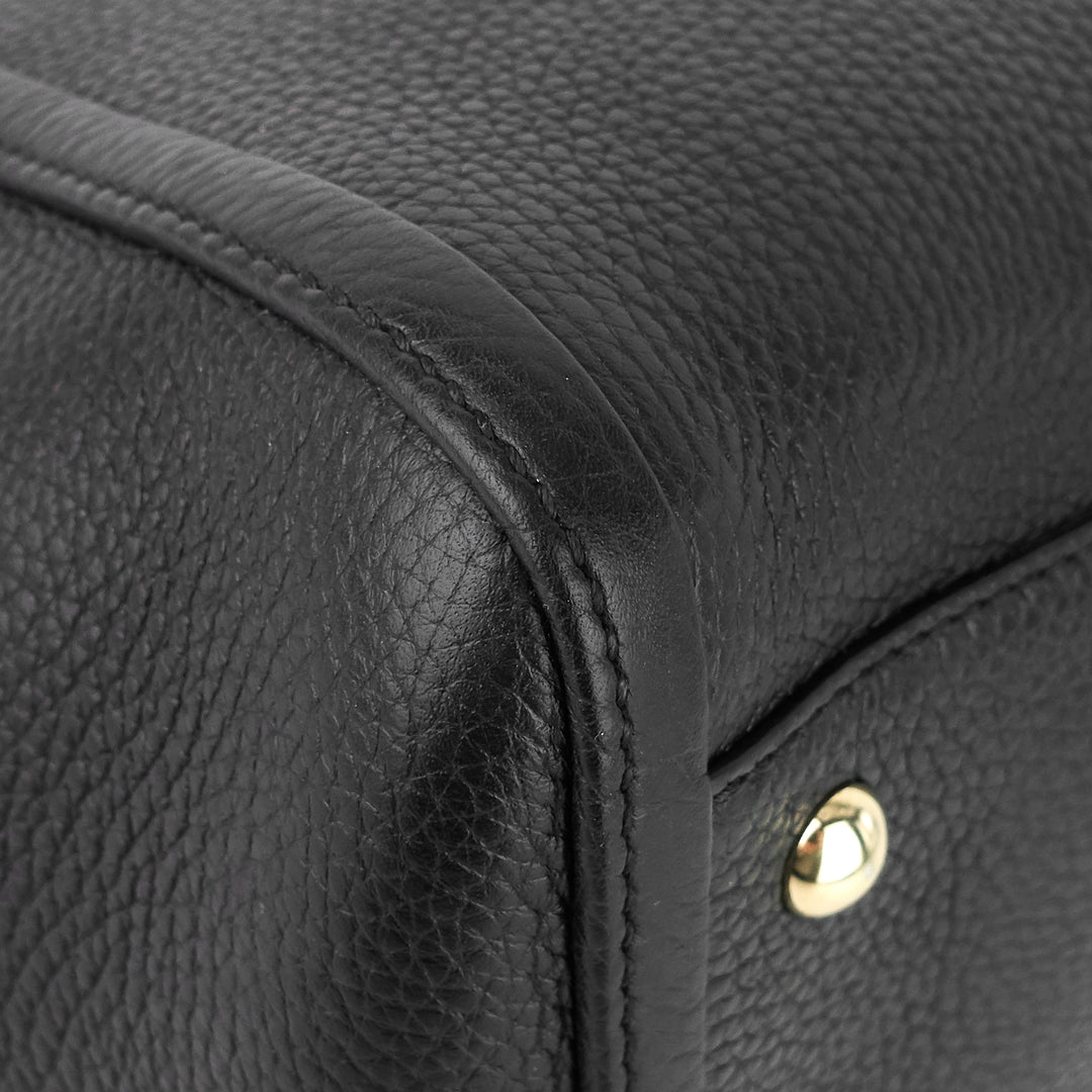 soho pebbled leather small top handle tote bag