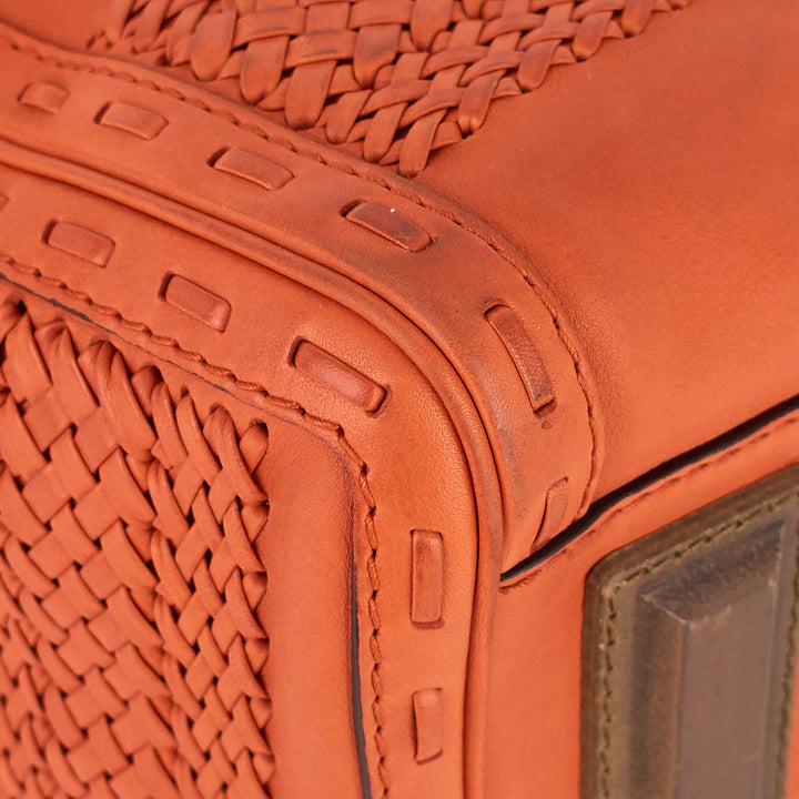 leather 'handmade' medium top handle bag
