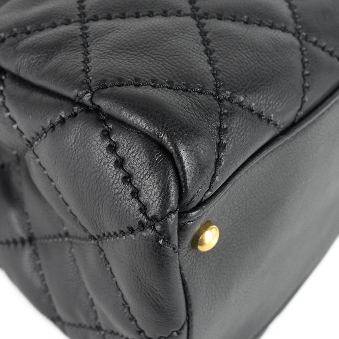 retro chain large calfskin leather shopping tote bag