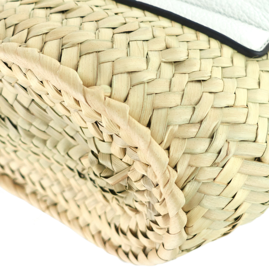 marcie mini raffia and leather crossbody bag