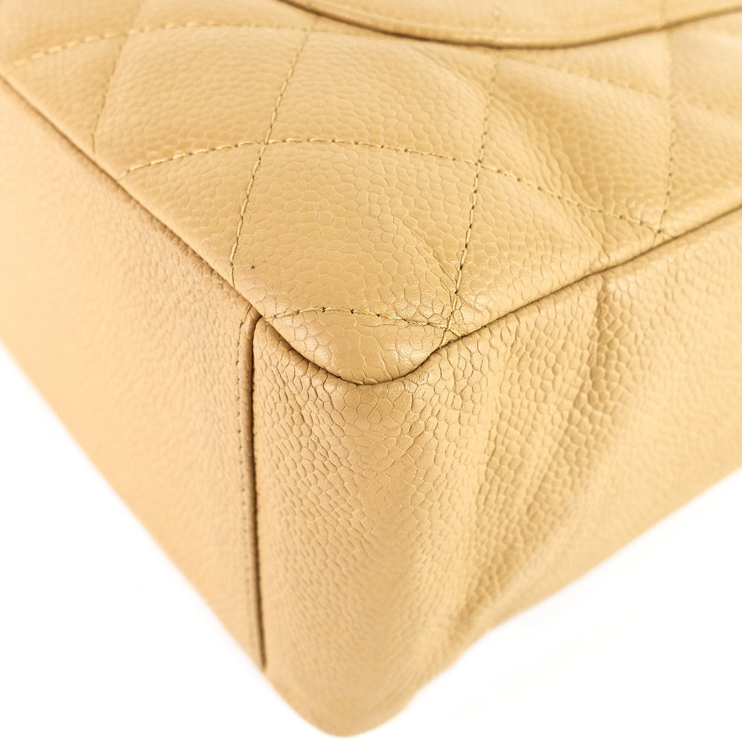 petite shopping tote quilted caviar leather bag