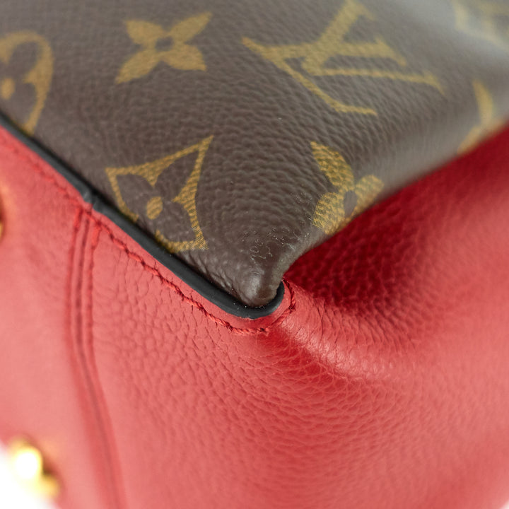 surène mm monogram canvas and calfskin leather tote bag
