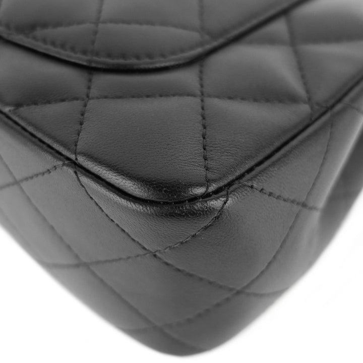 classic mini lambskin leather single flap bag