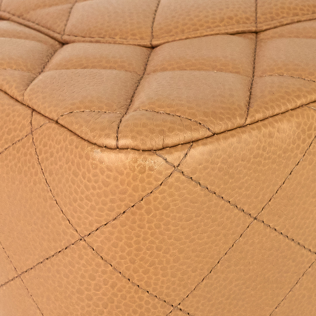 classic double flap jumbo caviar leather bag
