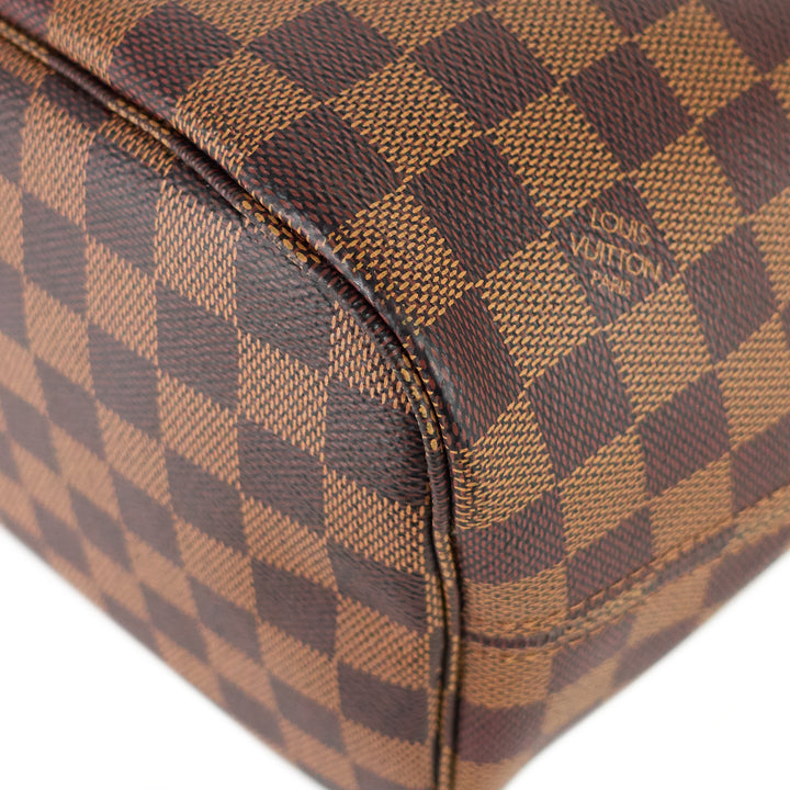 neverfull mm with pouch damier ebene canvas tote bag
