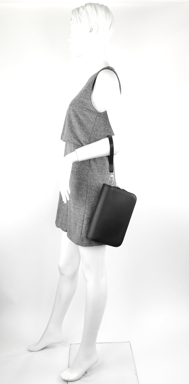 bakail taiga leather clutch bag