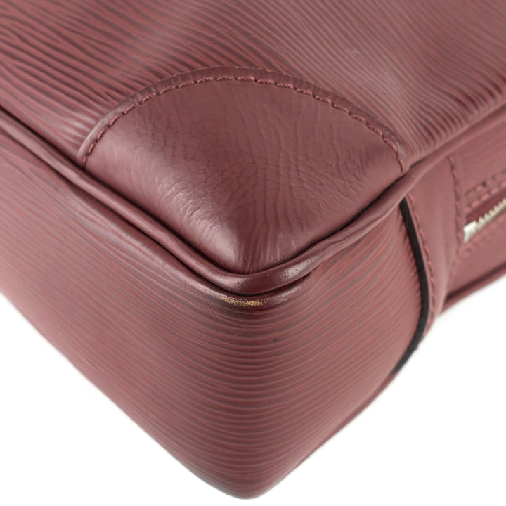 porte-documents voyage burgundy epi leather briefcase bag