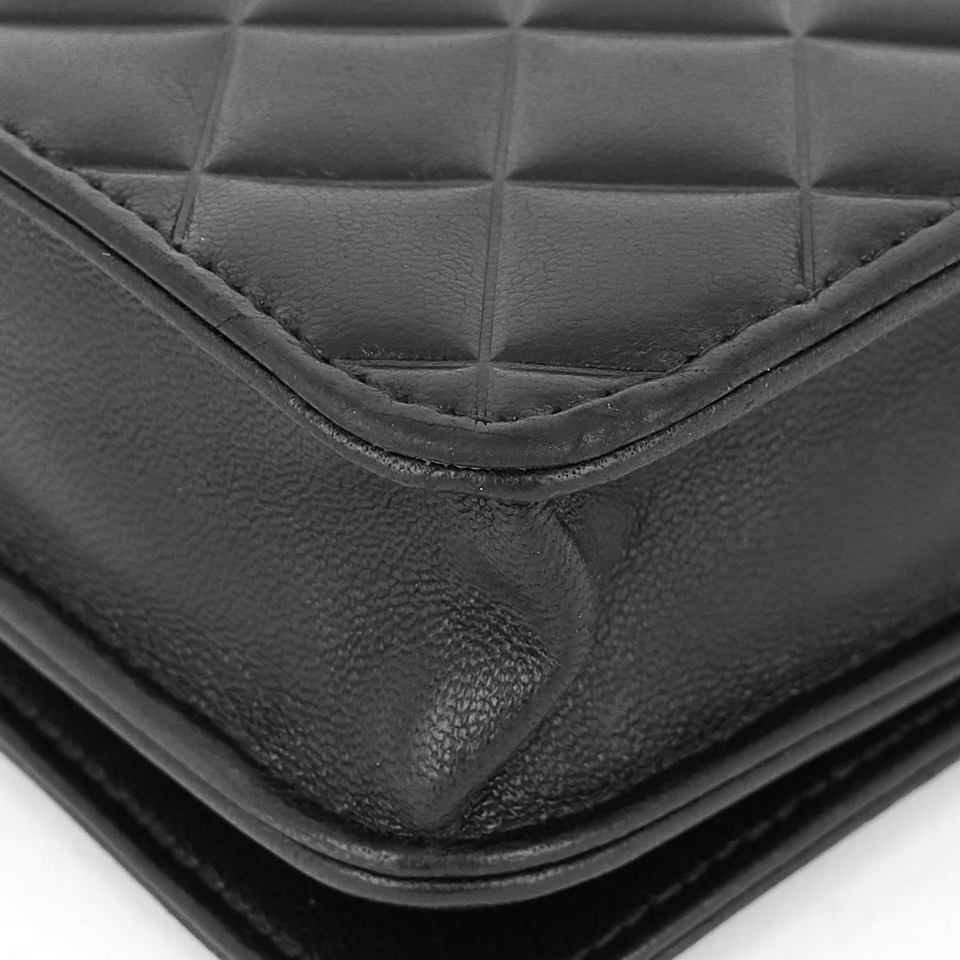 cc timeless lambskin wallet on chain woc
