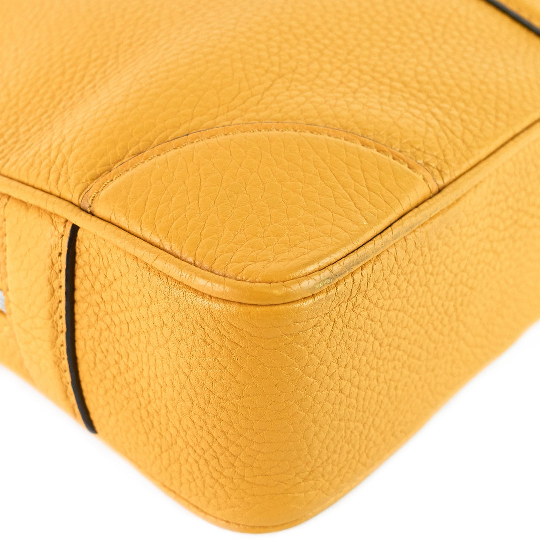 porte-documents voyage pm yellow taurillon leather briefcase bag
