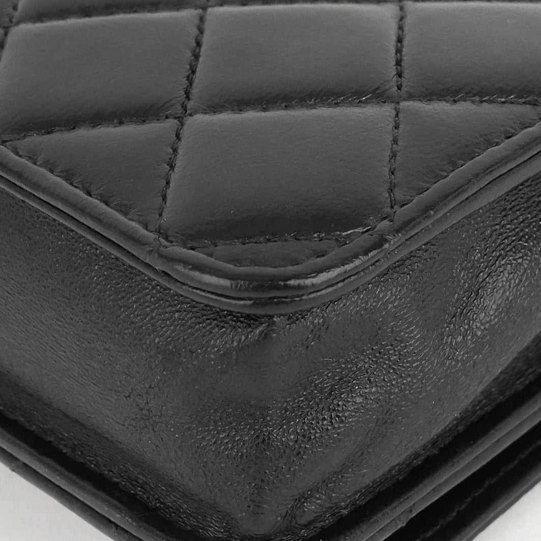 golden class double cc lambskin wallet on chain bag