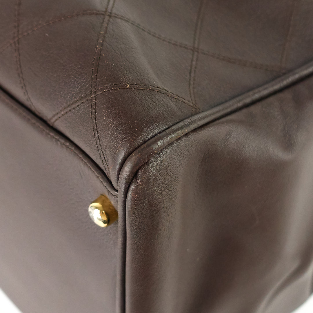 vintage supermodel weekender large calfskin leather bag