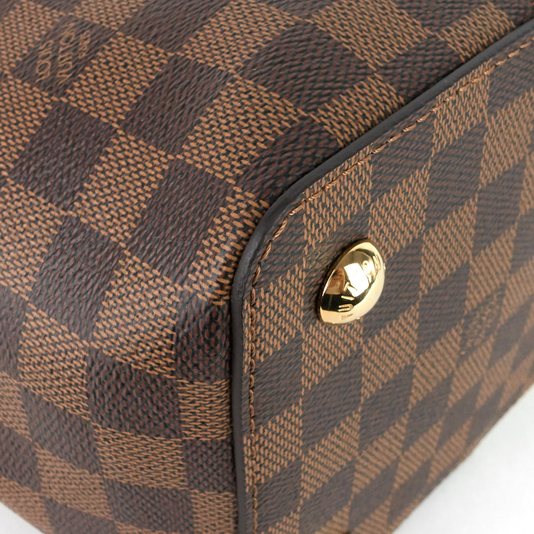jersey damier ebene canvas and taurillon leather tote bag