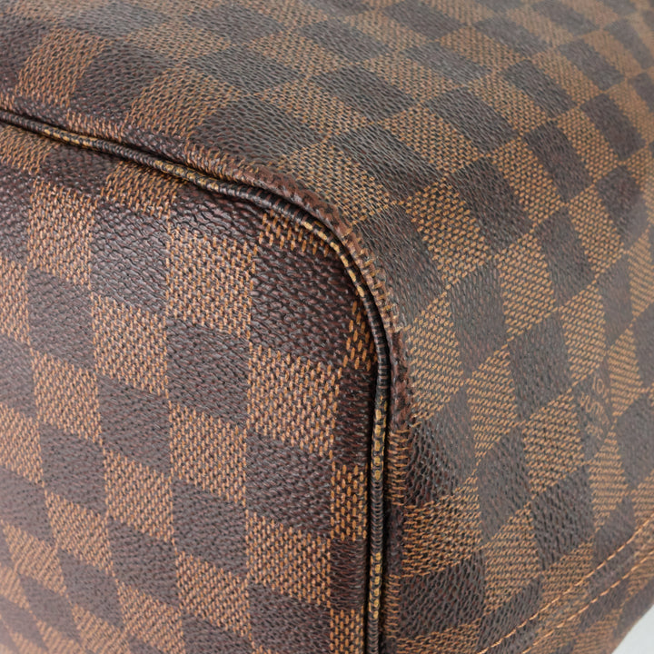 neverfull gm with pouch damier ebene tote bag