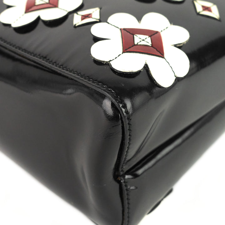 convertible spazzolato leather flower appliqué tote bag