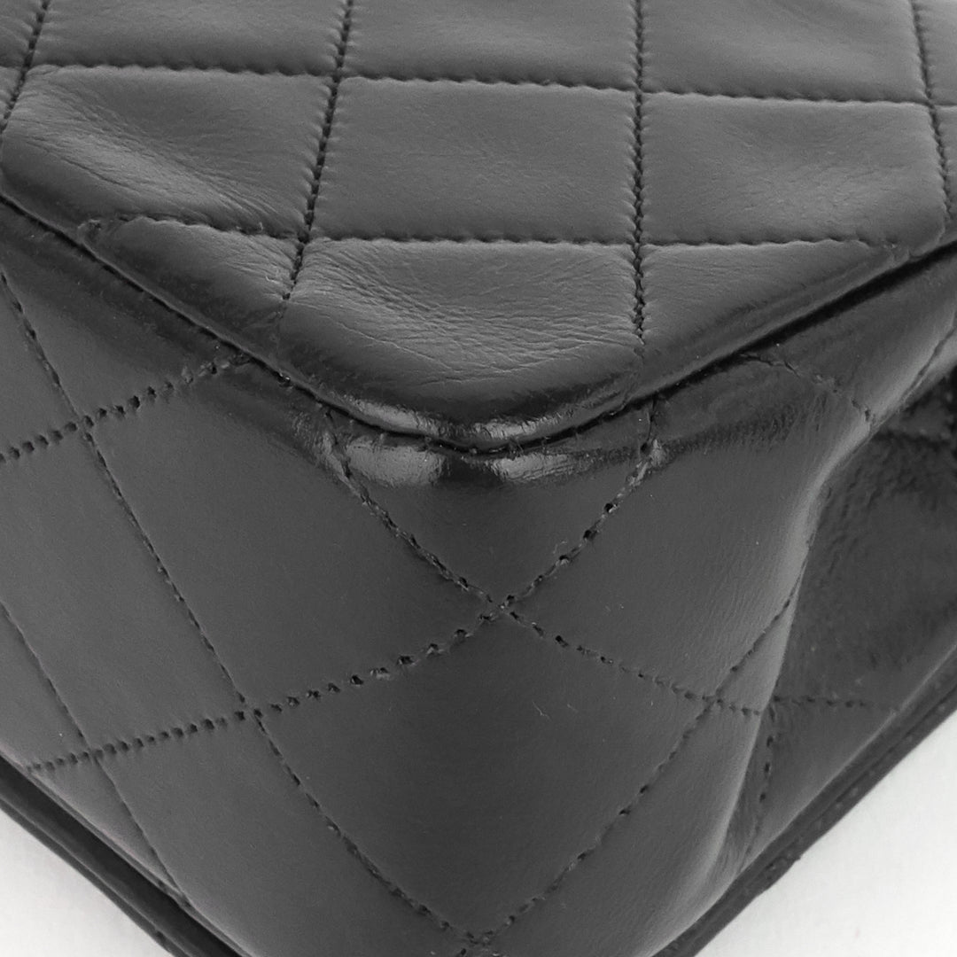 lambskin leather small single flap bag