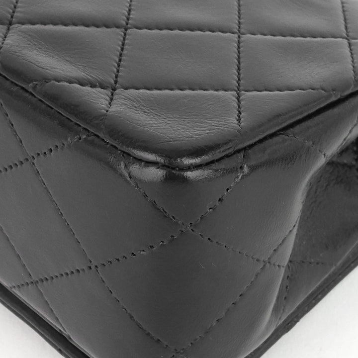 lambskin leather small single flap bag