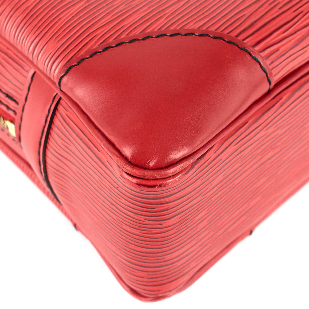 porte-documents voyage red epi leather briefcase bag