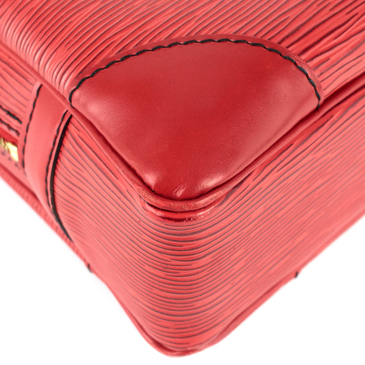 porte-documents voyage red epi leather briefcase bag