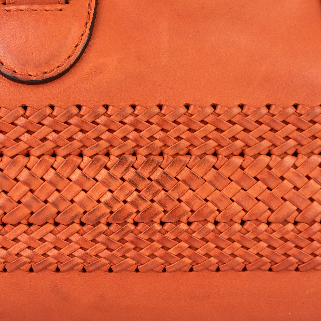 leather 'handmade' medium top handle bag